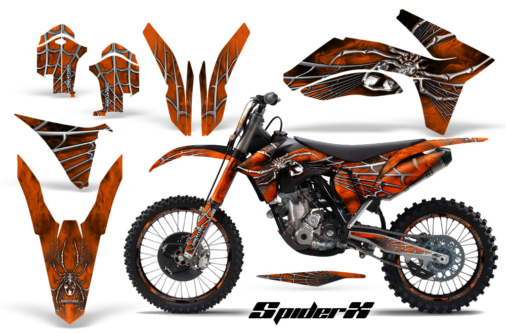 KTM C7 2011 Graphics Kit SpiderX Orange BB NP Rims